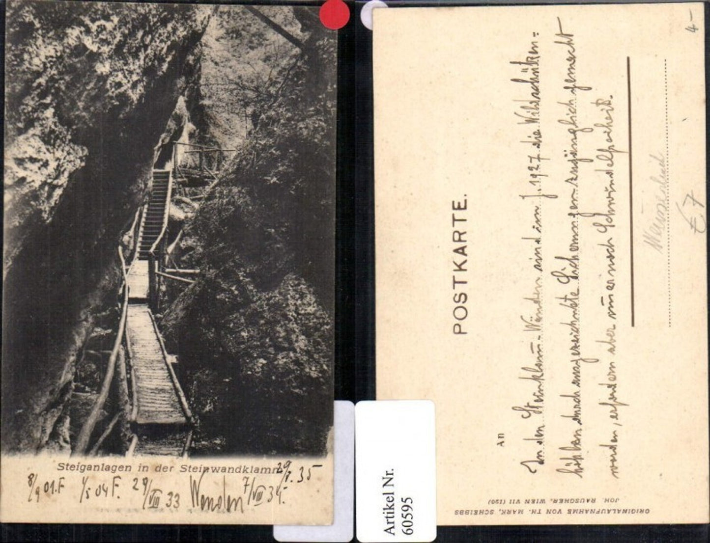 60595,Steiganlagen Steinwandklamm Wenden Weissenbach Nöstach 1927