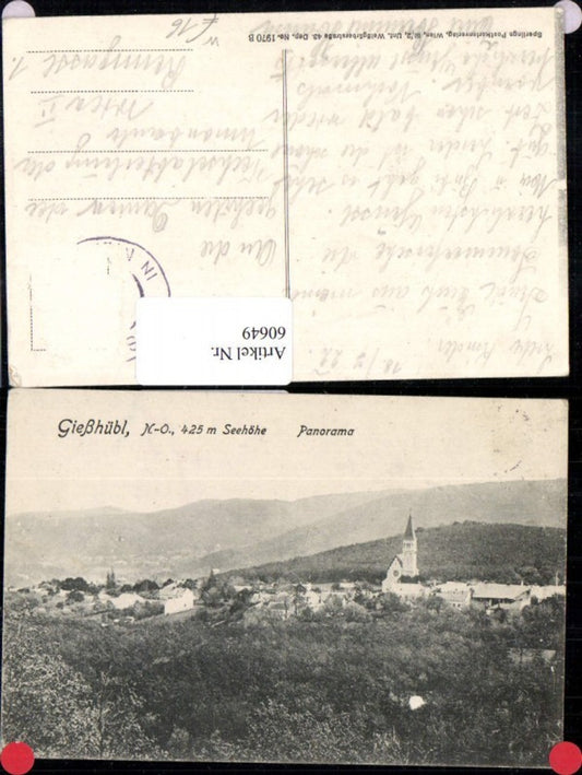 60649,Gießhübl Panoramaansicht 1922