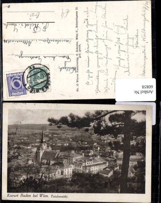 60858,Kurort Baden Totalansicht 1929