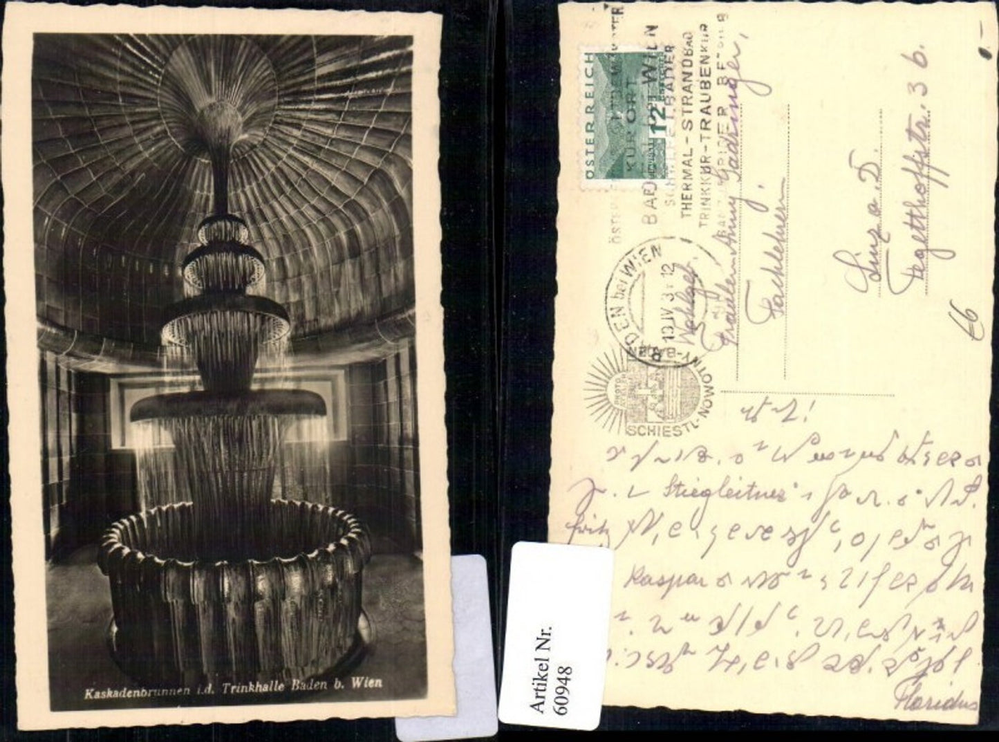 60948, Cascade Fountain, Baden Drinking Hall, 1912 