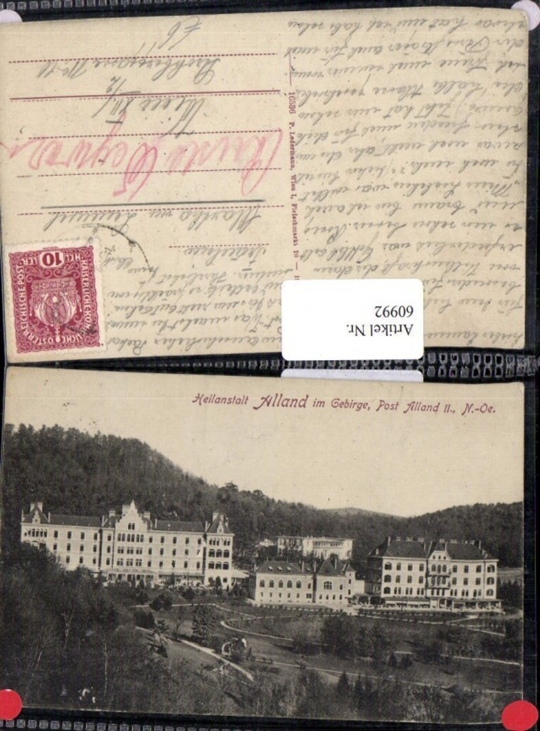 60992, Alland Sanatorium, exterior view 