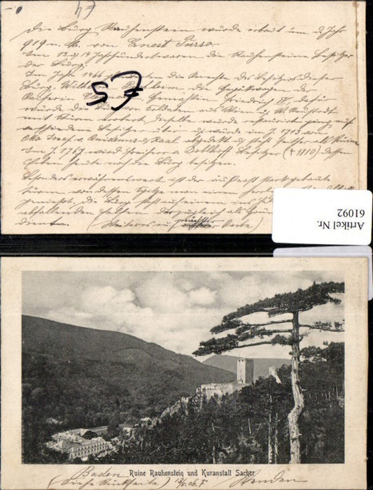 61092,Ruine Rauheneck Kuranstalt Sacher