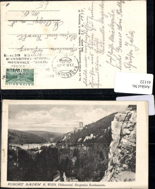 61122,Helenenthal Burgruine Rauhenstein Baden