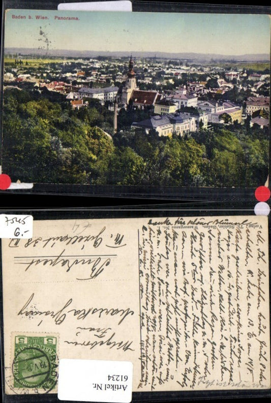 61234,Baden b. Wien Panorama 1914