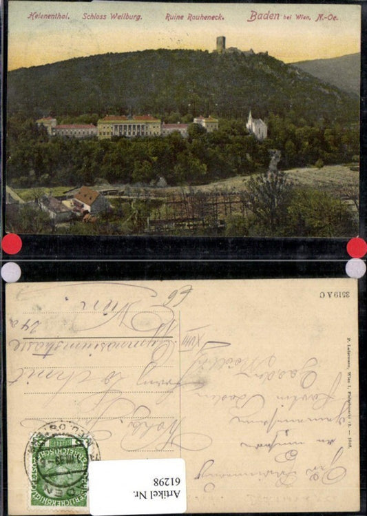 61298,Helenenthal Schloss Weilburg Ruine Rauheneck  Baden b. Wien