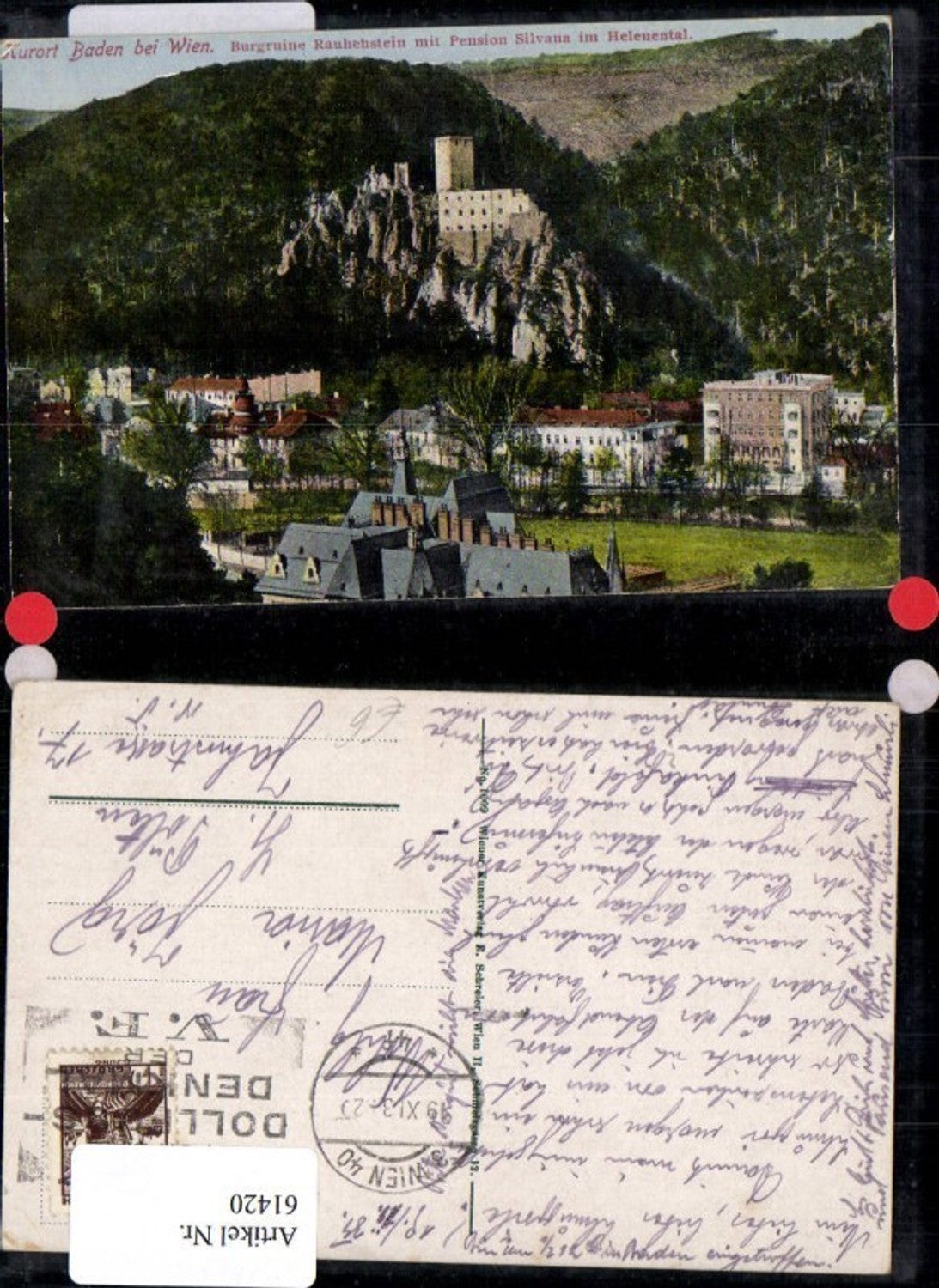 61420,Burgruine Rauhenstein Penison Sivana Helenenthal Kurort Baden b. Wien