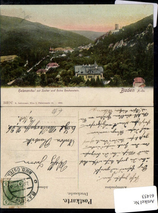 61453,Helenenthal mit Sacher und ruine Rauhenstein Baden b. Wien