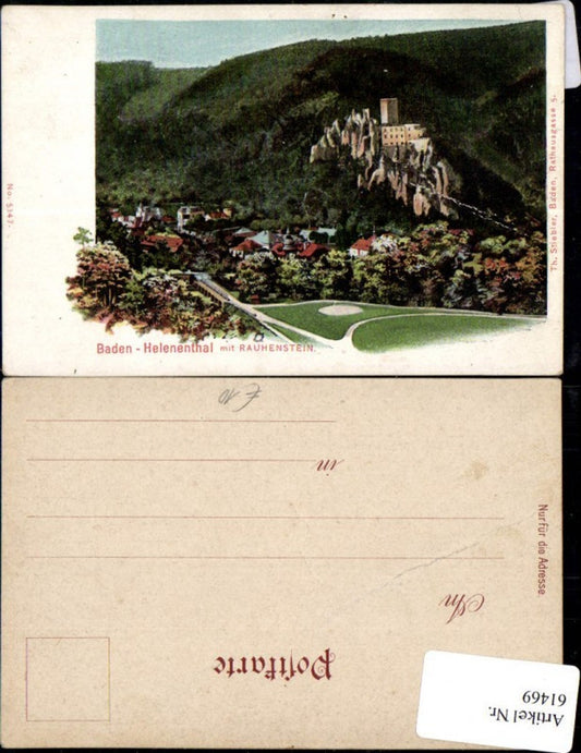 61469,Helenenthal mit Ruahenstein Baden b. Wien Litho