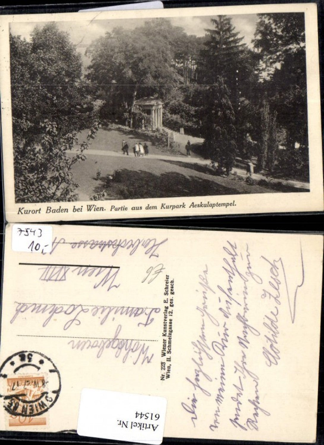 61544,Partie Kurort Aeskulaptempel Kurort Baden b. Wien 
