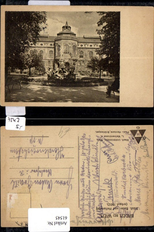 61545, Municipal Bath and Sanatorium, Spa Resort Brunnen, Baden near Vienna 