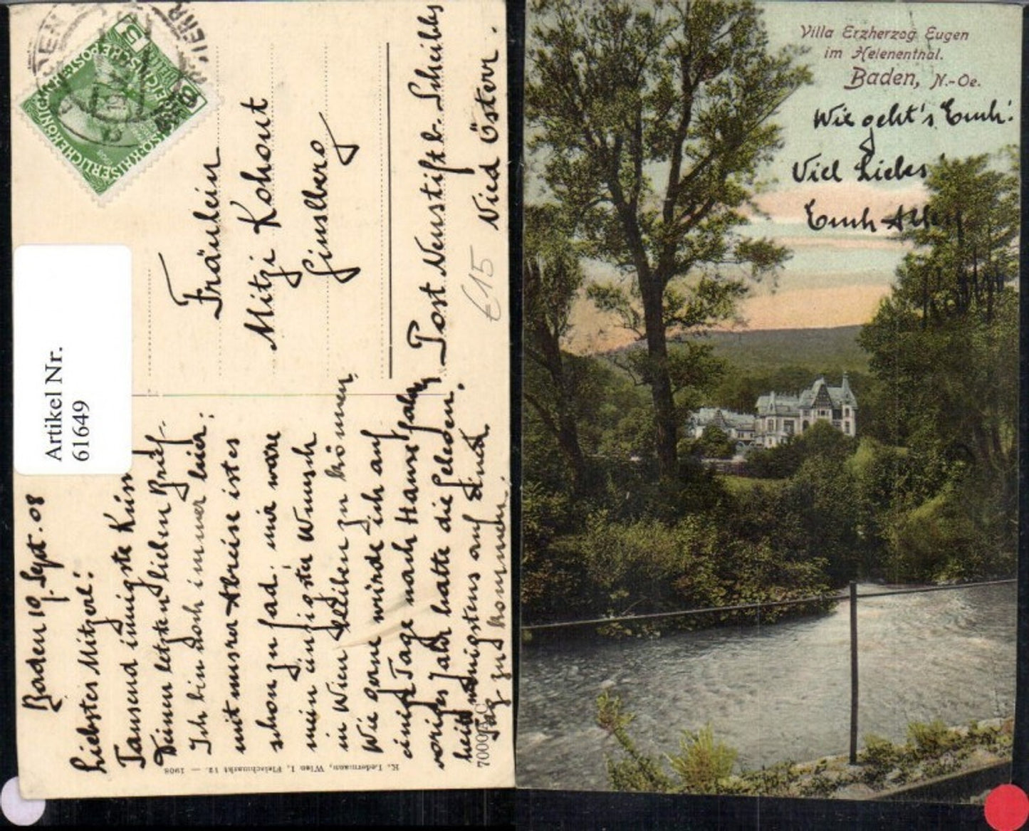 61649, Villa Archduke Eugen Helenenthal 1908 