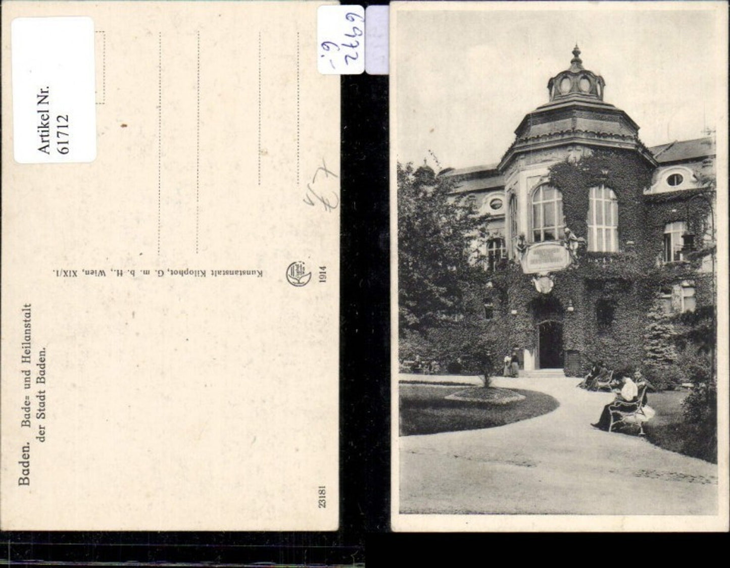61712,Baden b. Wien spa and sanatorium, pub Kilophot 23181 