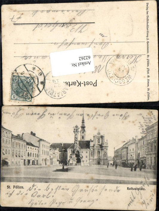 62262,St. Pölten Rathausplatz um 1900