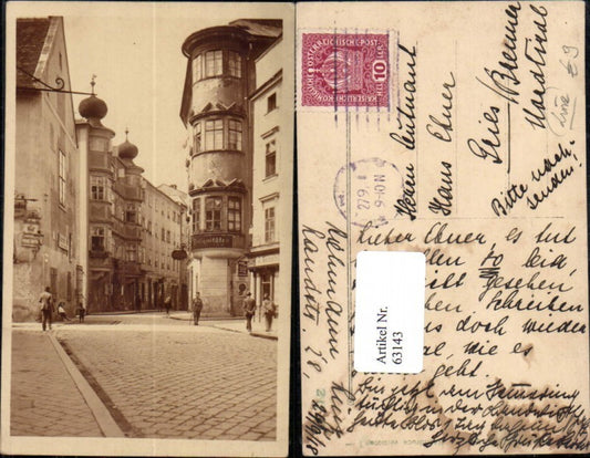 63143,Foto AK Linz a.d. Donau Straßenansicht