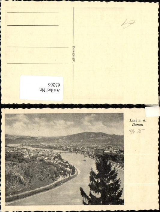63266,Linz a.d. Donau  Fluss Totalansicht
