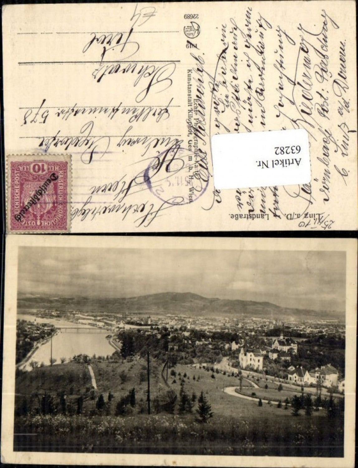 63282,Linz a.d. Donau Totalansicht 1910