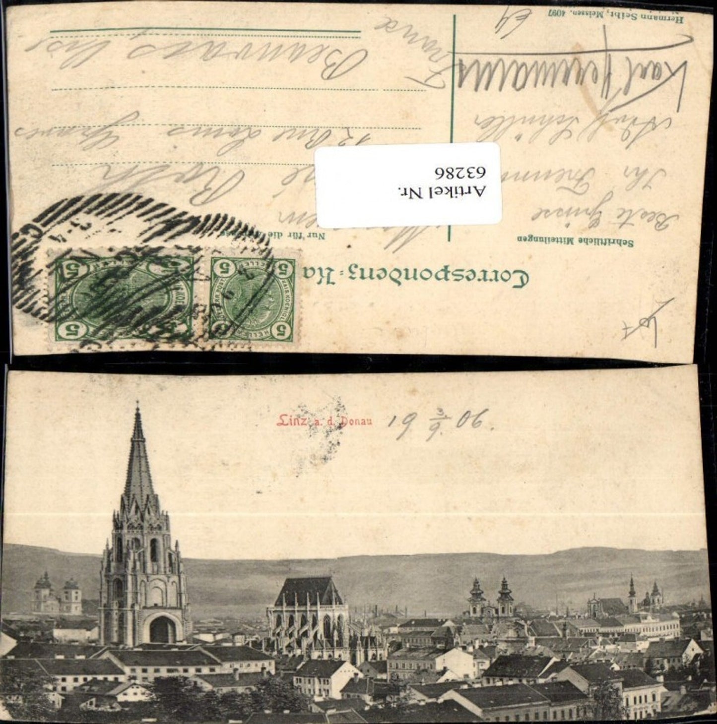 63286,Linz a.d. Donau  Maria Empfängnis Dom 1906