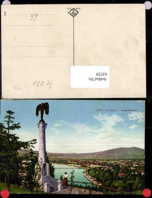 63329,Linz a.d. Donau  Fliegerdenkmal Photochromie