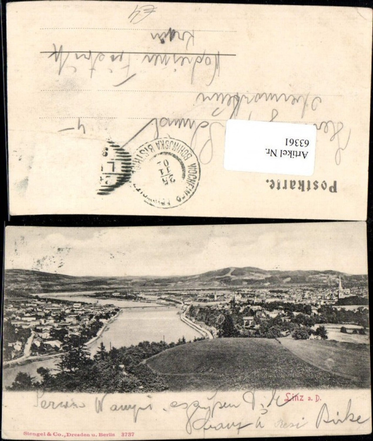 63361,Linz a.d. Donau  Totalansicht 1904