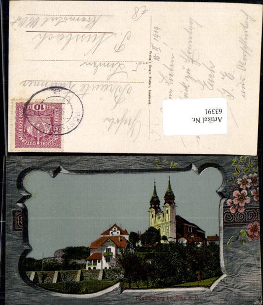 63391,Linz a.d. Donau  Pöslingberg Litho 1919
