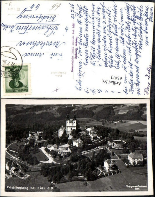 63413,Linz a.d. Donau  Pöstlingberg Fliegeraufnahme 814