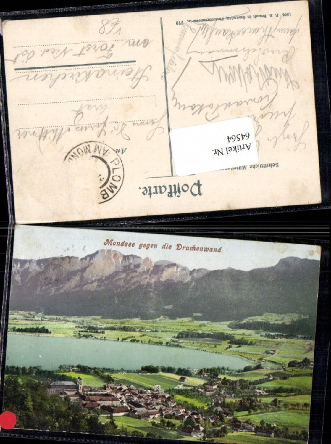 64564,Mondsee gegen Drachenwand St. Lorenz pub F.E. Brandt 779