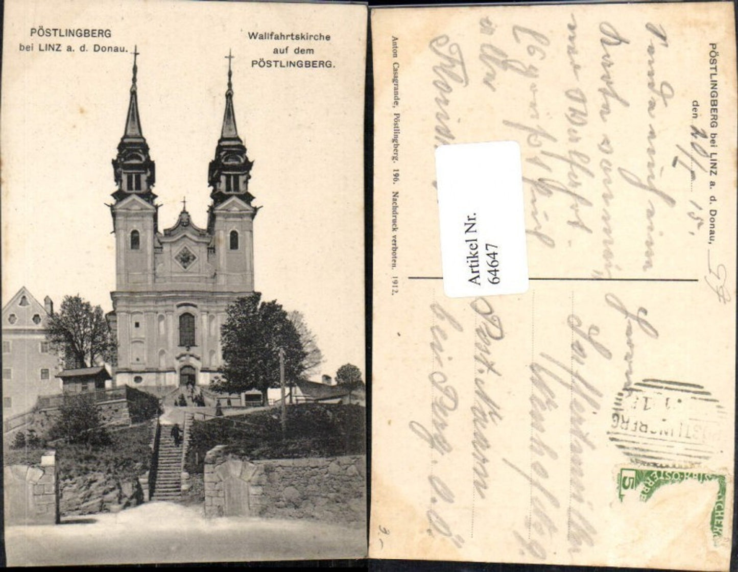 64647,Linz a.d. Donau Pöstlingberg Kirche Detailansicht