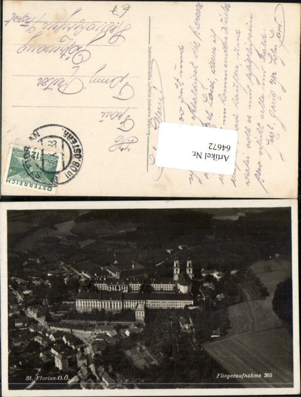 64672,Stift St. Florian Fliegeraufnahme
