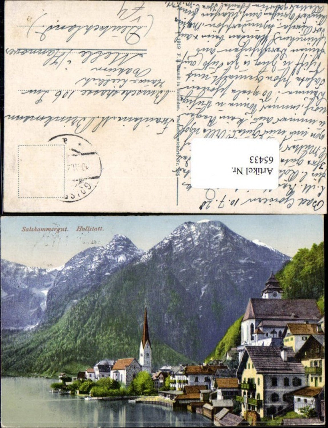 65433,Salzkammergut Hallstatt Ortsansicht pub F.E. Brandt 285