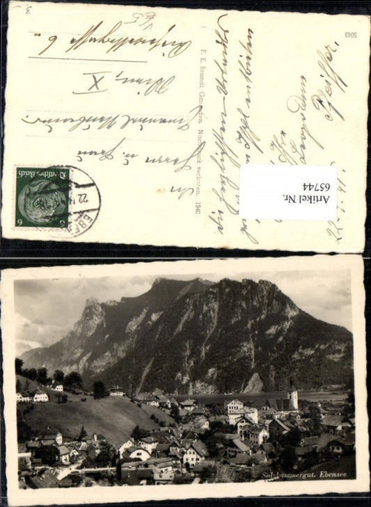 65744,Foto AK Salzkammergut Ebensee Totale pub F.E. Brandt 1940