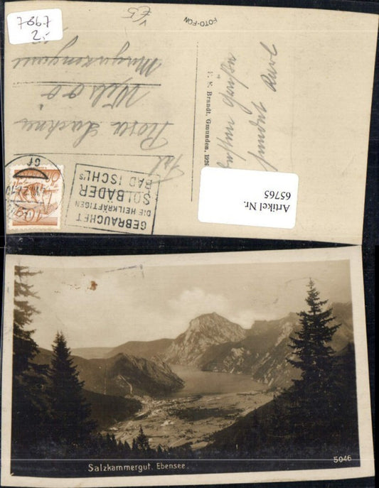 65765,Salzkammergut Ebensee pub F.E. Brandt 1926