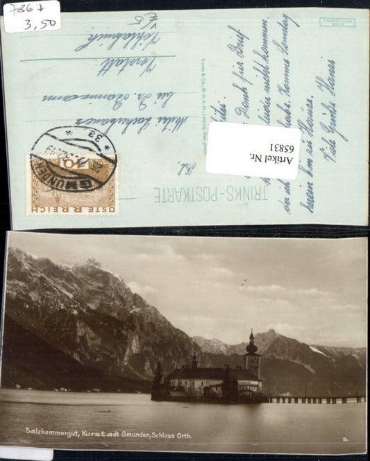 65831,Salzkammergut Gmunden am Traunsee Schloss Ort pub Trinks & Co