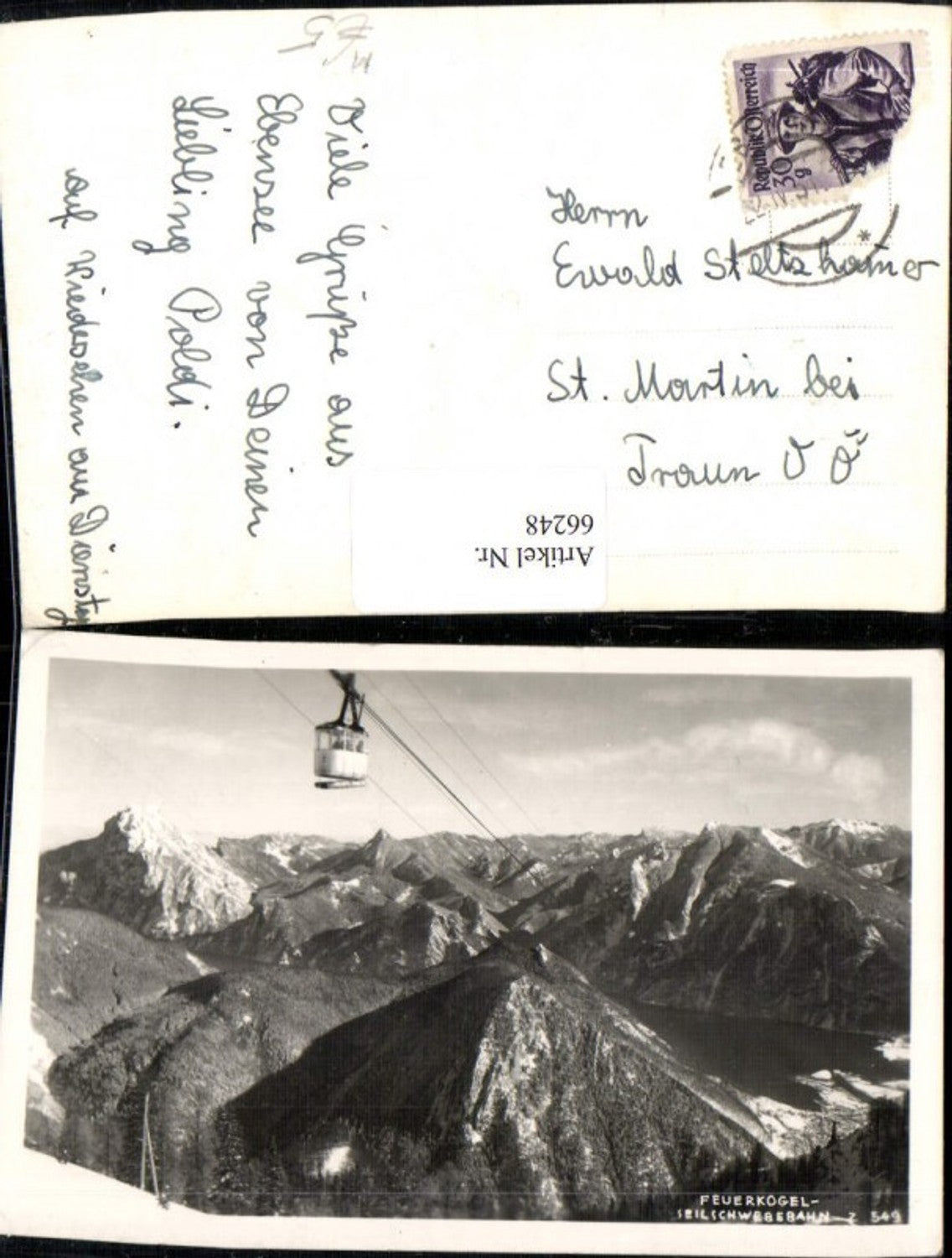 66248,Feuerkogel Seilschwebebahn Seilbahn Gondel Ebensee