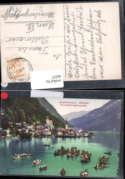 66257,Hallstatt Fronleichnamsprozession Salzkammergut Brandt 573 Photochromiekarte