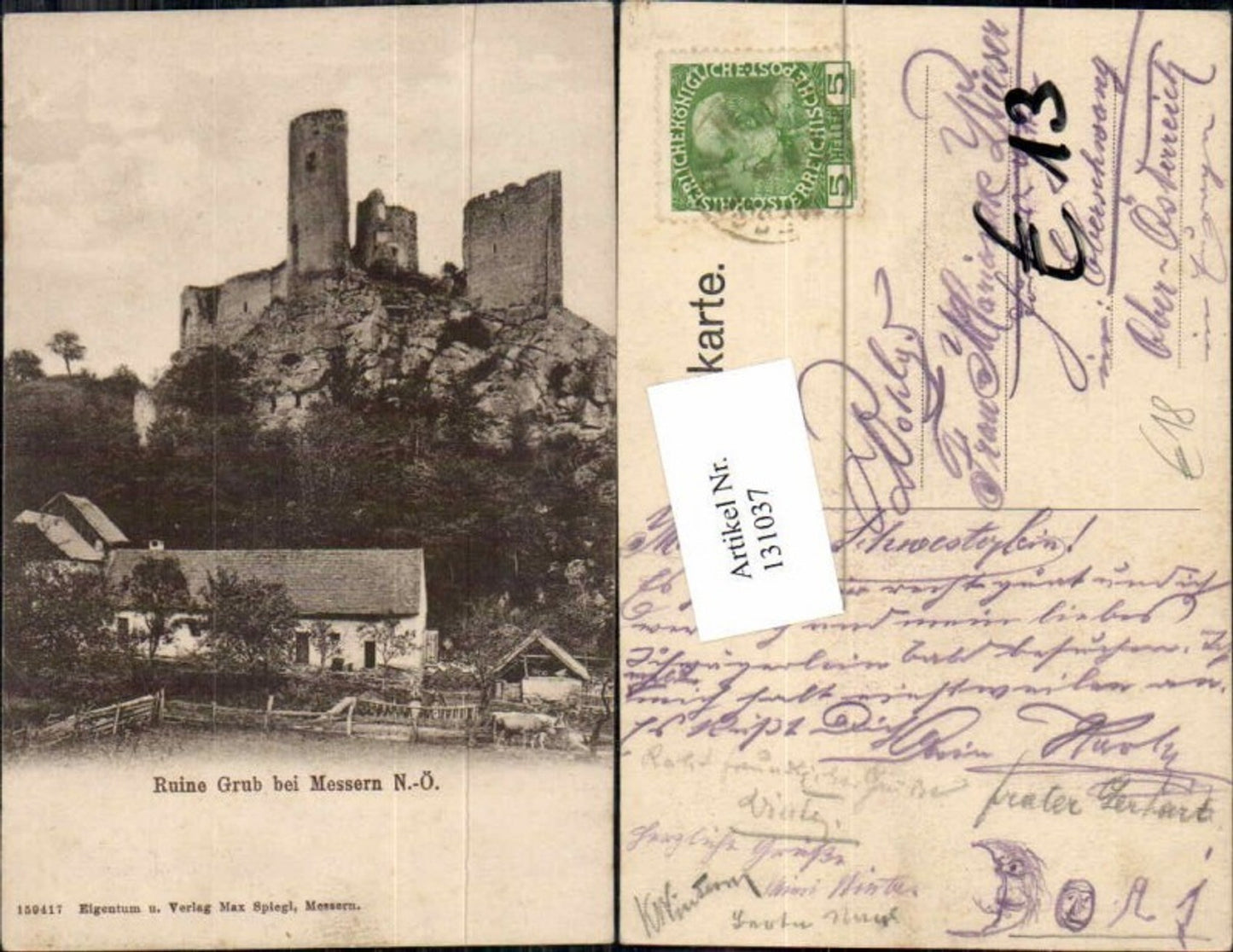 131037,Ruine Grub bei Messern Irnfritz Horn