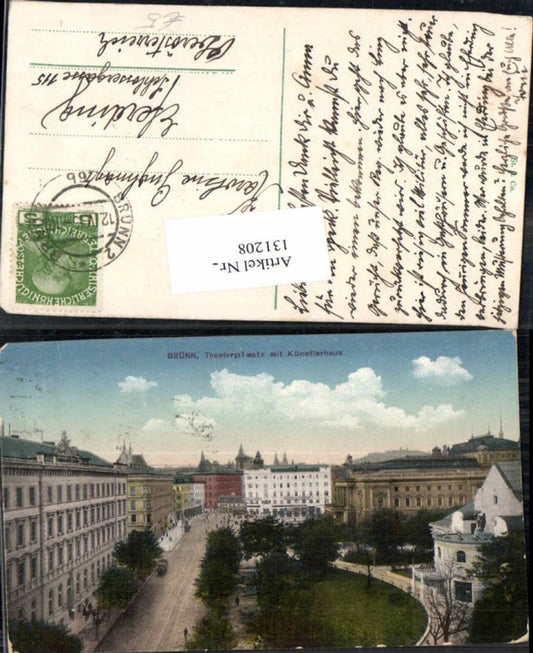 131208,Brünn Brno Theaterplatz Künstlerhaus 1915