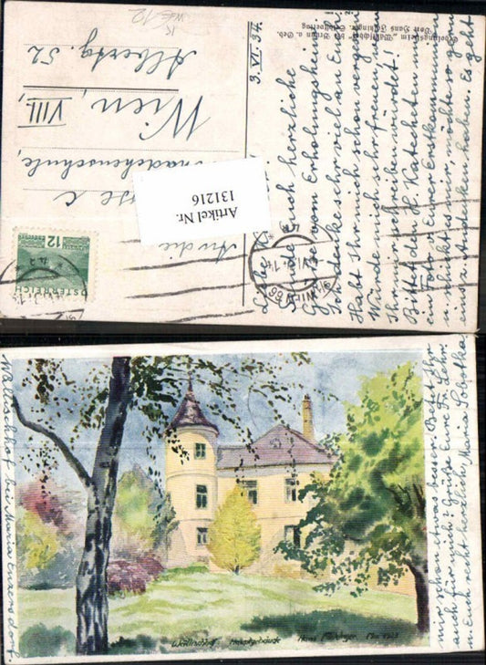 131216,Brunn am Gebirge Wällischhof sign. Hans Falkinger Litho Maria Enzersdorf