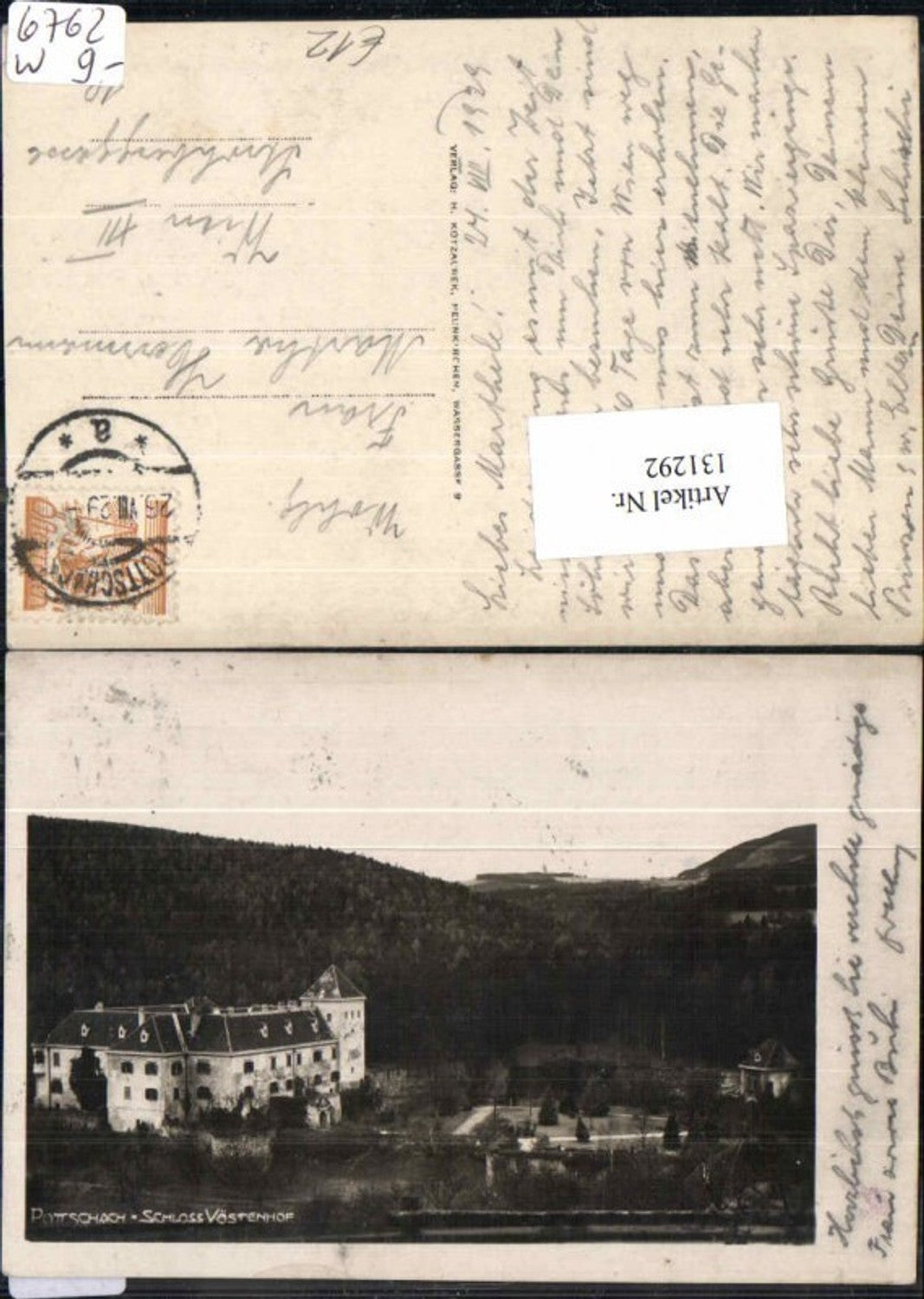 131292,Pottschach bei Ternitz Schloss Vöstenhof 1929