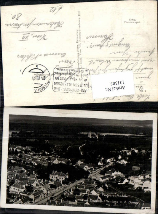 131305,seltene Fliegeraufnahme Deutsch Altenburg Carnuntum 1937
