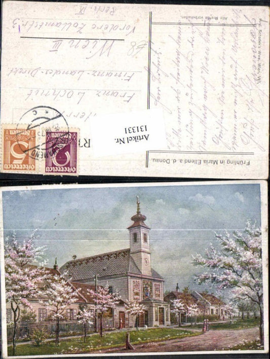 131331,Frühling in Maria Ellend a.d. Donau Kirche