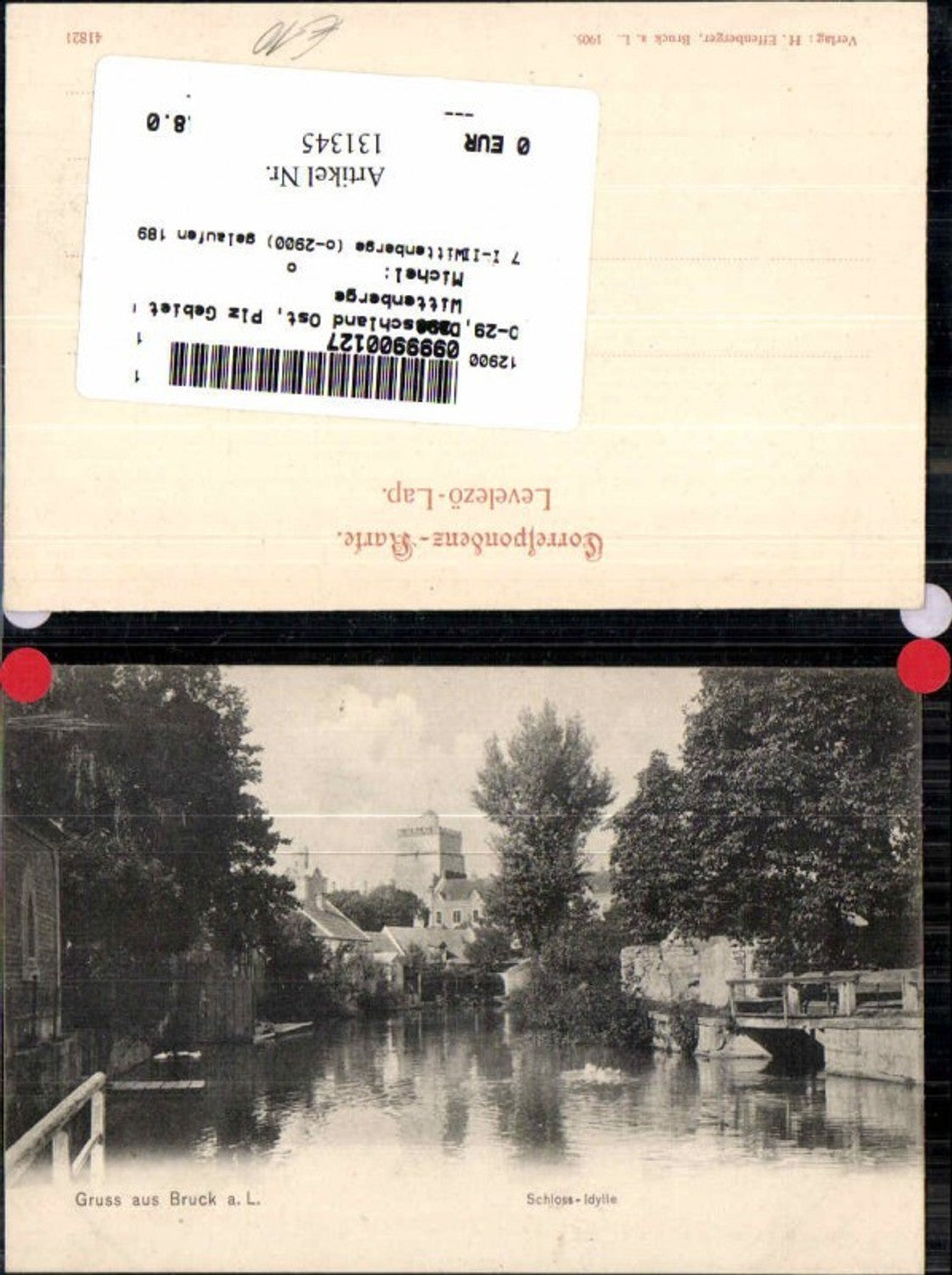 131345,Gruss aus Bruck a.d. Leitha Schloss Idylle 1905