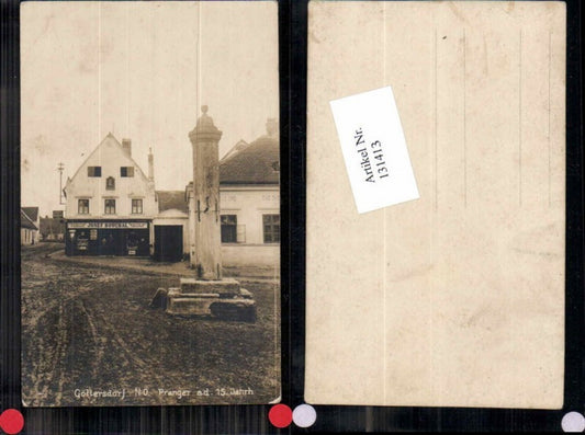 131413,FotoAK Göllersdorf Partie m. Geschäft Josef Bouchal 1915
