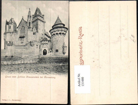 131480,Gruss vom Schloss Kreuzenstein bei Korneuburg 1900