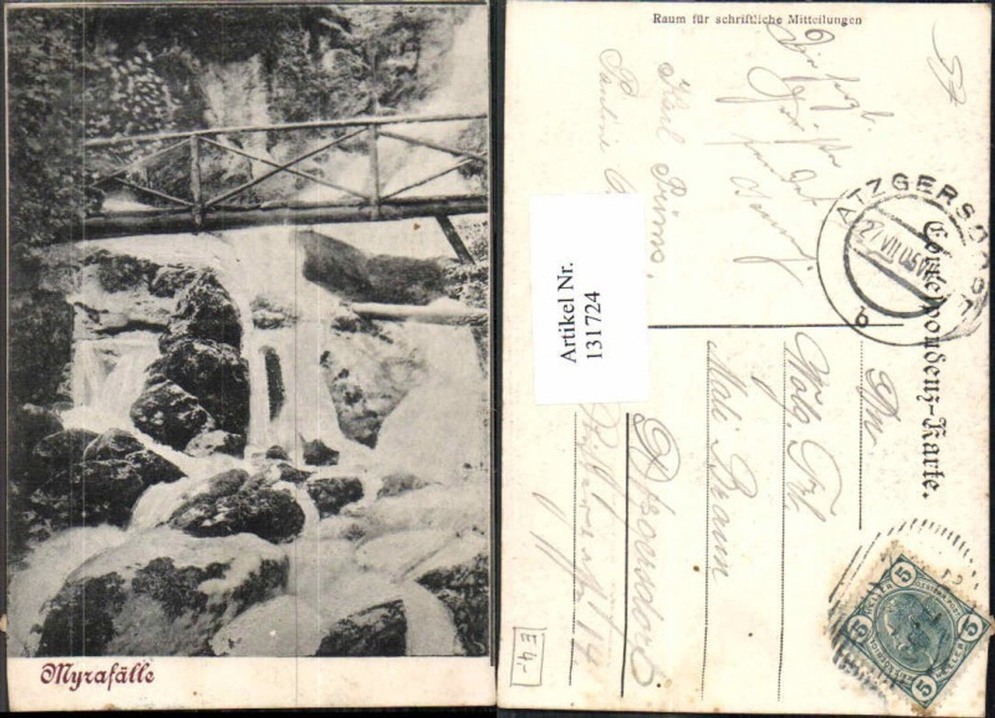 131724,Mirafall Mirafälle bei Pernitz Muggendorf Weissenbach a.d. Triesting 1905