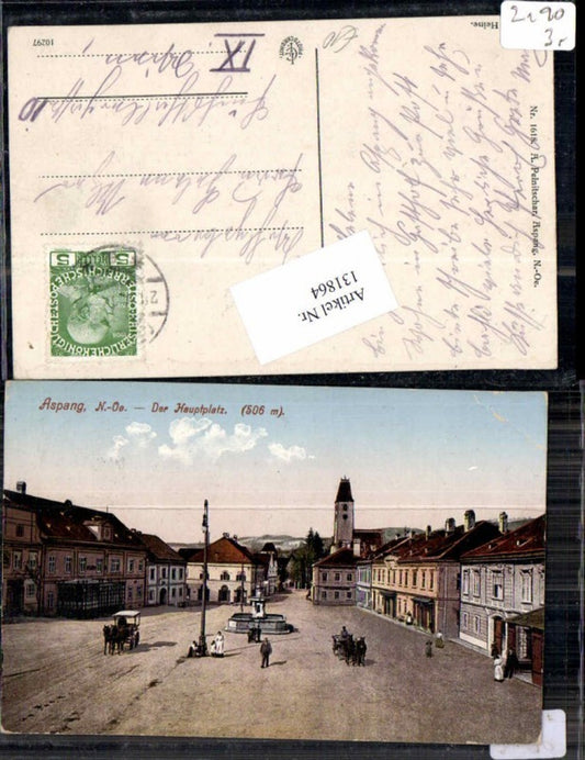 131864,Aspang am Wechsel Der Hauptplatz Kutsche