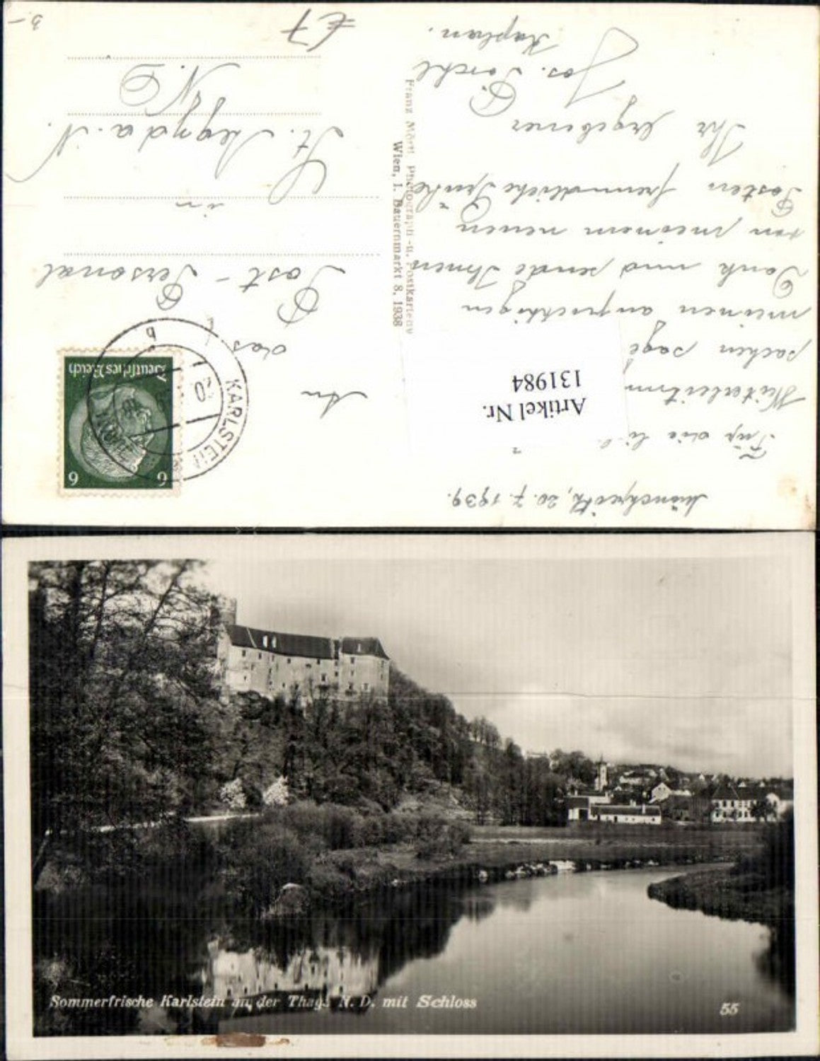 131984,Karlstein a.d. Thaya Partie m. Schloss 1938