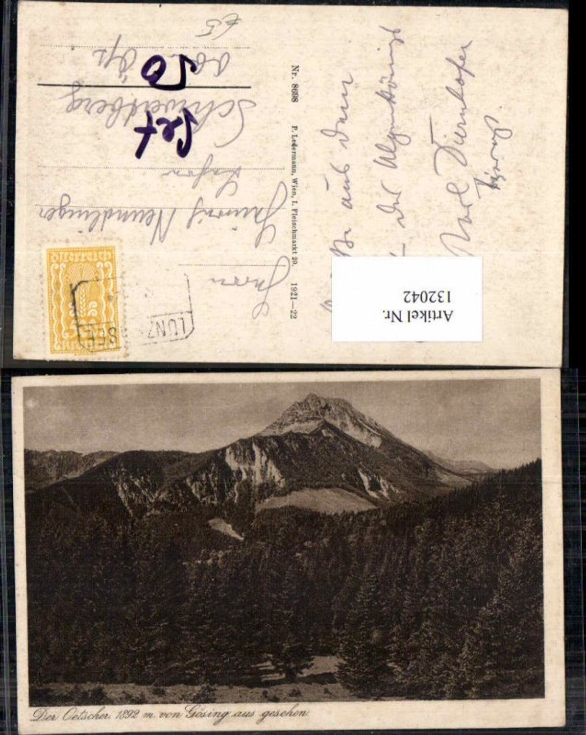 132042,Ötscher von Gösing a.d. Mariazellerbahn aus 1921