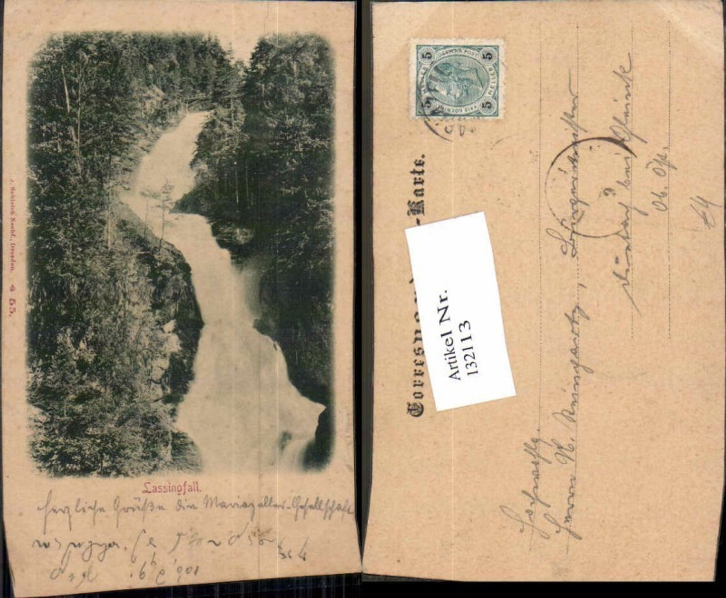 132113,Lassingfall bei Wienerbruck 1900 Mariazell Tormäuer