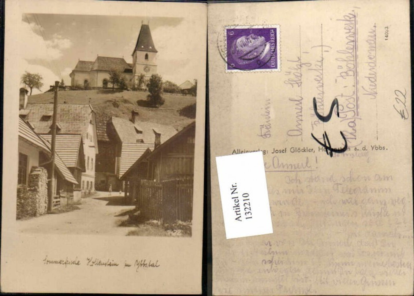 132210,FotoAK Hollenstein a.d. Ybbstal Strassenpartie 1940