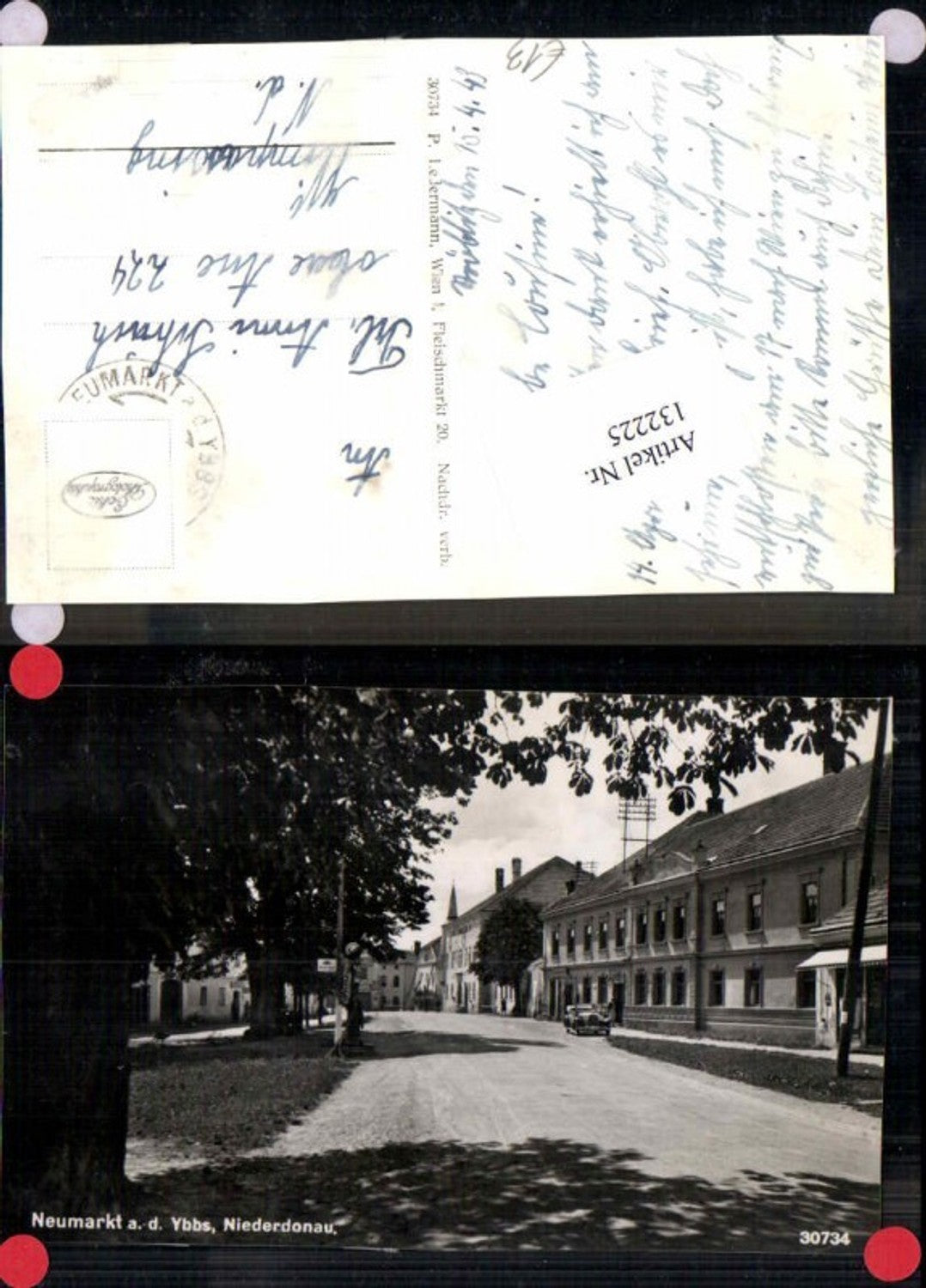 132225,Neumarkt a.d. Ybbs Niederdonau Strassenansicht Oldtimer